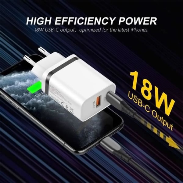 PD + QC 3.0 Fast Adapter Oplader til Xiaomi 13 - 13 Pro - 13 Ultra - 13T Pro - Sort - E.F. CONNECTION