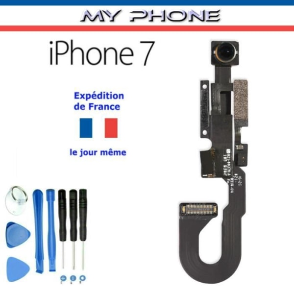 *** Front CAMERA til APPLE IPHONE 7 + Nærhedssensormodul + lysstyrkekamera Front Face Flex Cable + Kit 8 Svart