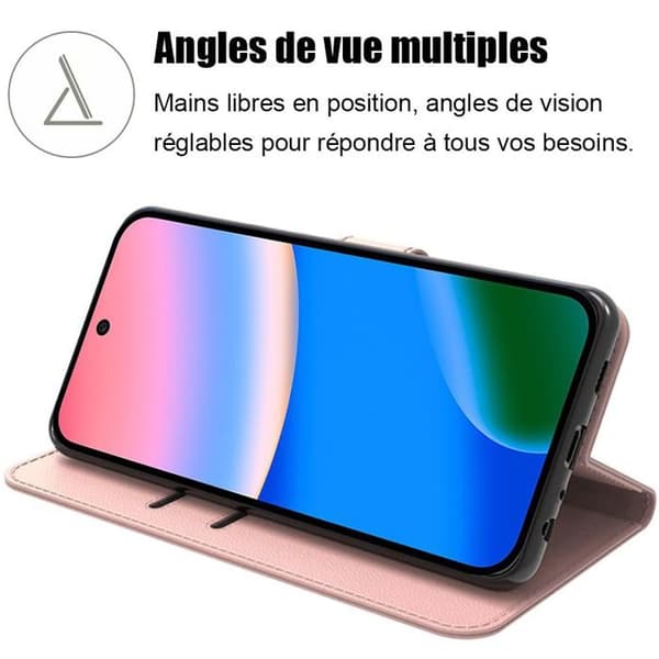 Skyddsskal - E.F.Connection - för Google Pixel 10 - Stöd för stötar Konstläder Lyx Rosa Rosa