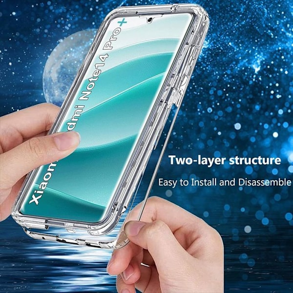 Mobilskal för Xiaomi Redmi Note 14 Pro Plus 5G - Heltäckande Transparent Skydd - E.F.Connection® Transparent