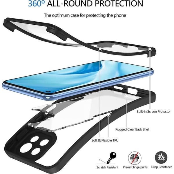 Coque - Xiaomi - 11 - 360 Graders Skydd - Repfria - Förstärkt Kant Transparent