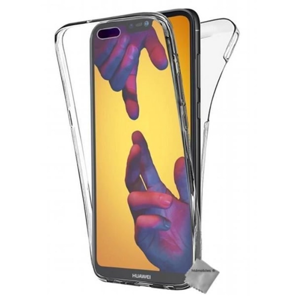 Tyndt 360 fuld silikone gel cover til Huawei P20 Lite + skærmfilm - gennemsigtig - LRXIFY-C0124