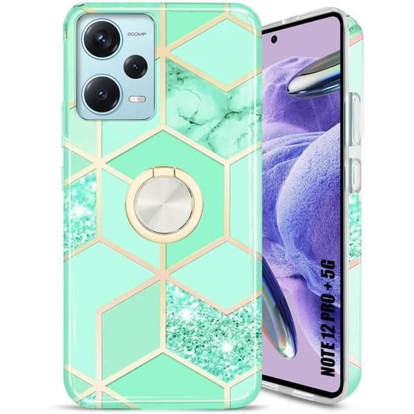 Fodral till Xiaomi Redmi Note 12 Pro Plus 5G Turkos med ringstöd Stötsäkert skydd