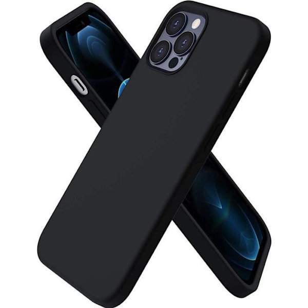 Cover til iPhone 13 Pro (6,1") sort silikone tynd og 2 hærdet glas skærmbeskytter E.F. Connection Svart