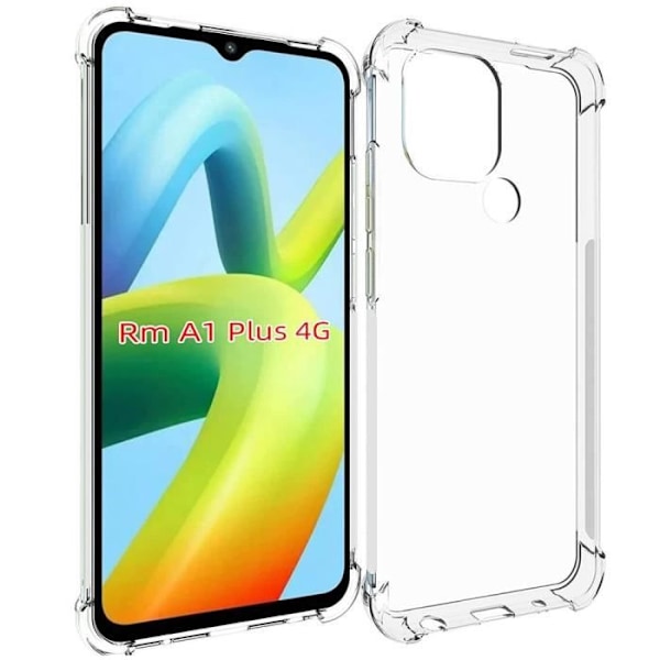 Silikonetui til Xiaomi Redmi A1+/A2+ (A1 Plus/A2 Plus) Stødsikker høj modstandsbeskyttelse 4 hjørner Transparent