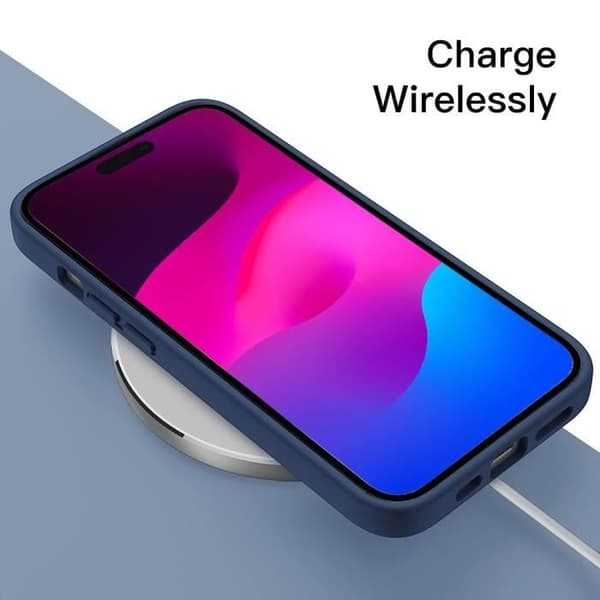 Coque - E.F.CONNECTION - för iPhone 15 Plus - Silikon TPU - Mörkblå - Mjuk marinblå