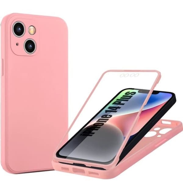 Skyddsfodral - Rosa - för iPhone 14 Plus - Ripeskydd - Mjuk - Förstärkt Rosa