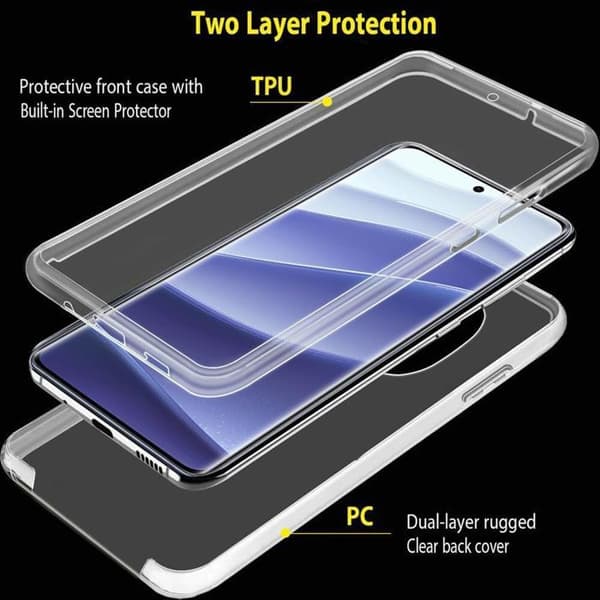 Skyddslock - E.F.Connection® - för Xiaomi Redmi Note 14 Pro 5G - Transparent - Stötabsorberande - Heltäckande Transparent
