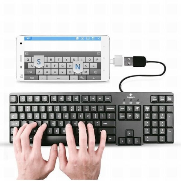 USB 3.1 Typ C-adapter - E.F.CONNECTION - Vit - USB 3.0 A hane - Ansluter MacBook/iPad Pro