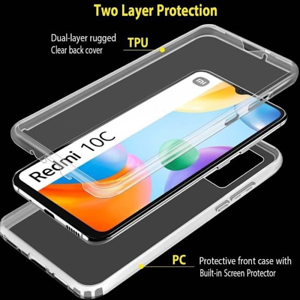 Skyddande skal - E.F.CONNECTION - för Xiaomi Redmi 10C - Transparent - Mjuk - Repfria Transparent