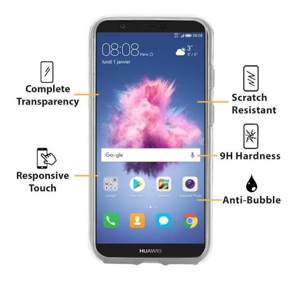 Gel-fodral Huawei P20 Lite-fodral 360 grader INTEGRALT skydd, Ultratunt Transparent INVISIBLE-fodral för Huawei P20 Lite