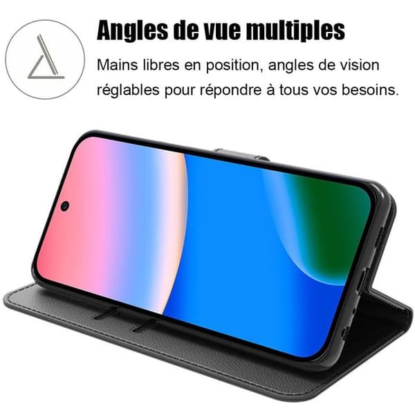 Skyddsskal - E.F.Connection - för Google Pixel 10 - Stöttålig Lädereffekt Svart Svart
