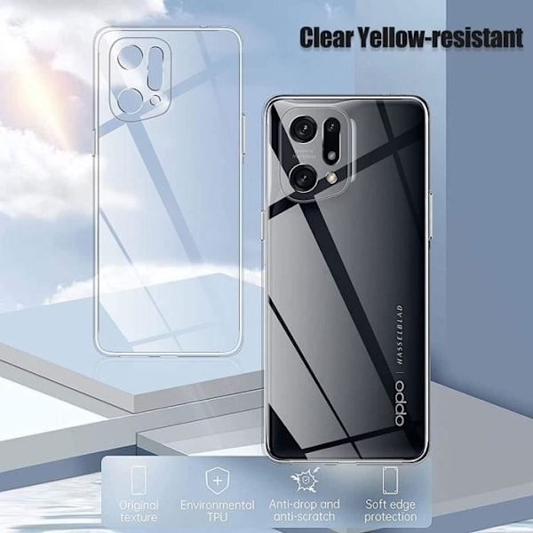 Fodral till OPPO Find X5 - Full Body Transparent 360 Shockproof Fodral Transparent