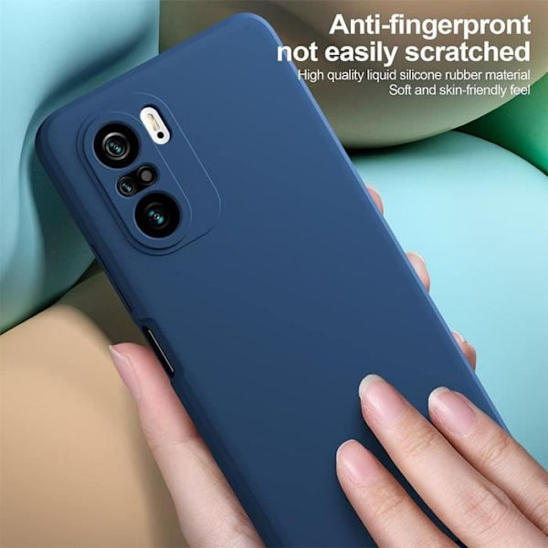 Silikone etui til Xiaomi Mi 11i, blød beskyttelse marineblå + 2 hærdede briller
