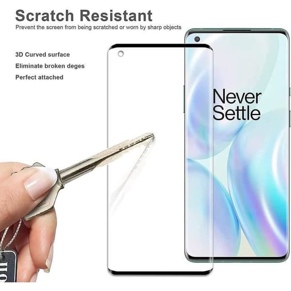 Skyddsglas - E.F.CONNECTION - One Plus 8 Pro - Härdat glas - Anti-fingeravtryck - Pack om 2 Svart