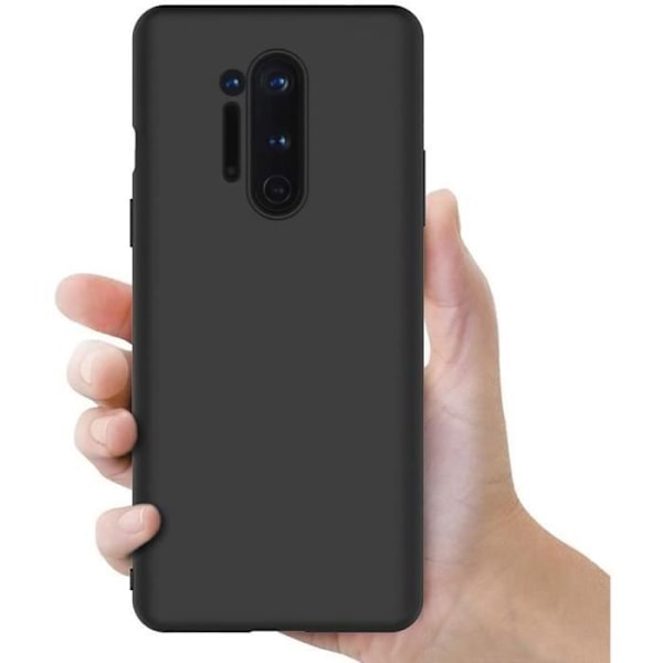 Skyddsjacka - E.F.CONNECTION - Oneplus 8 Pro - Mjuk - Svart - Stöttåligt Härdat Glas Svart