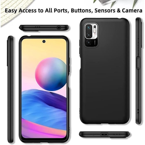 Beskyttelsesetui til Redmi Note 10 5G - E.F.CONNECTION - Blød silikone - Sort Svart