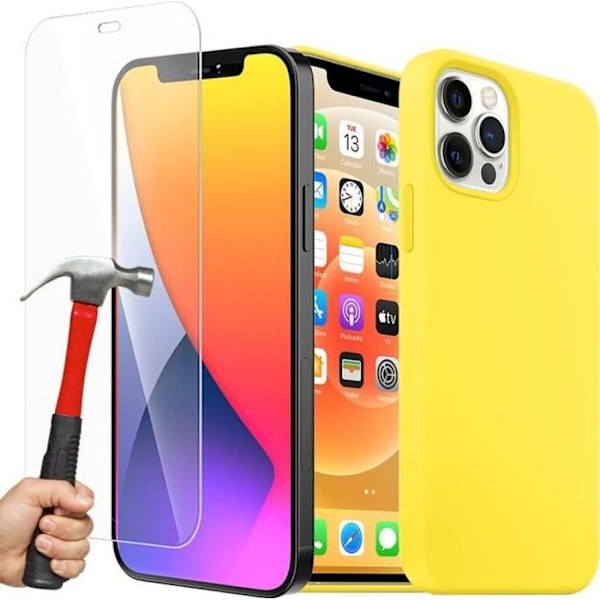 Siliconefodral - E.F.CONNECTION - för iPhone 12 Mini - Stötsäker - Repfria - Gul Gul