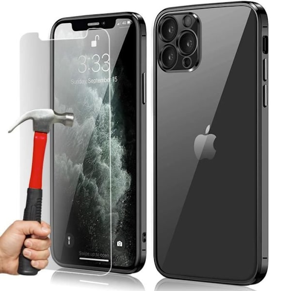 Silikone cover til iPhone 13 mini sort og 2 hærdet glas skærmbeskyttelse E.F. Connection
