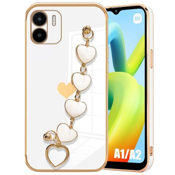 Beskyttelsesskal - Xiaomi - Redmi A1 / A2 - Hvid Silikone - Luksus Effekt - Stødresistent Vit