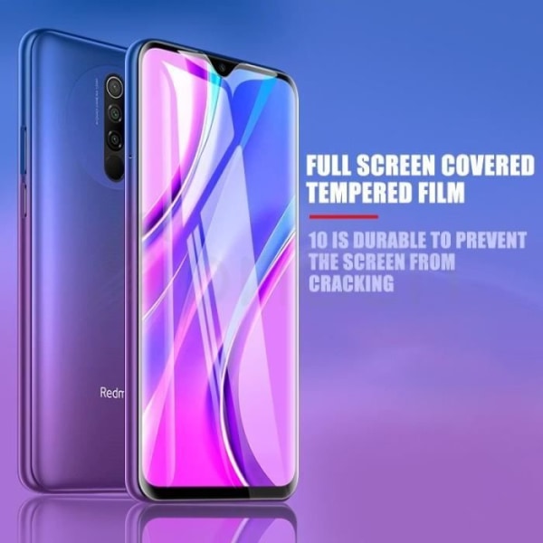 Pack 4 härdat glasskydd för Redmi 9 Screen Anti Trace Fönsterfilmer Transparent