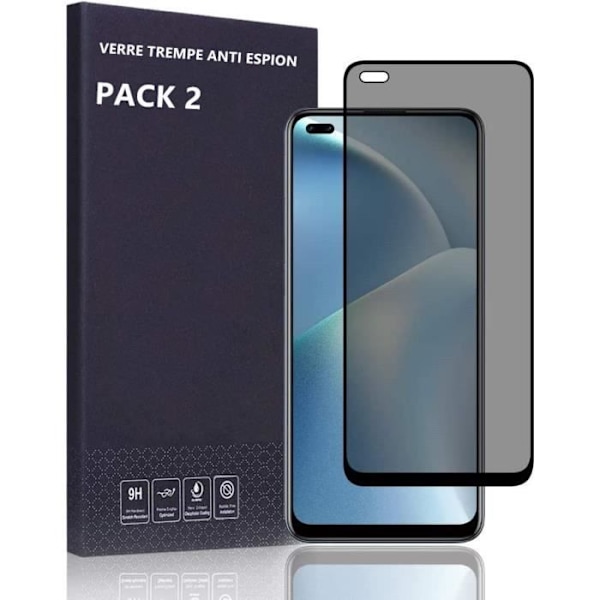 Set med 2 antispionskydd i härdat glas för OPPO A93 5G Svart