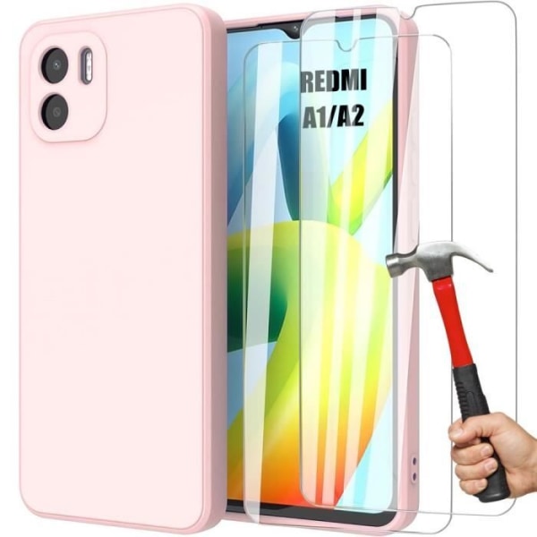 Coque silicone - Xiaomi - Redmi A1-A2 - Blød - Mat - Lyserød - Anti-slip Ljusrosa