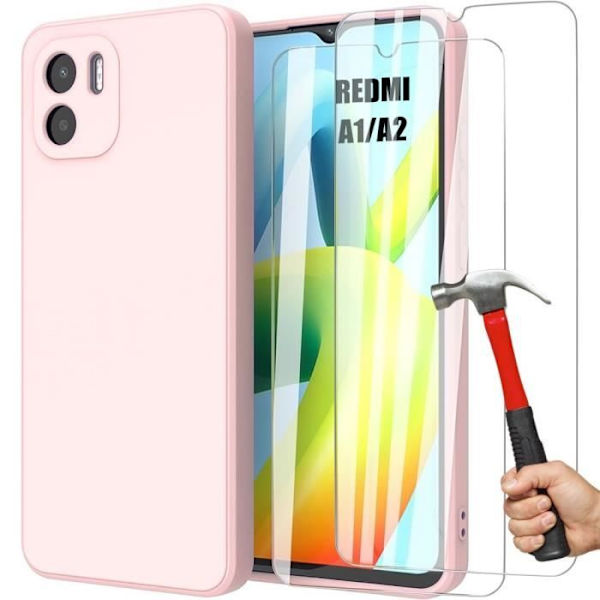 Silikonfodral - Xiaomi - Redmi A1-A2 - Mjuk - Matt - Ljus Rosa - Halkfri Ljusrosa