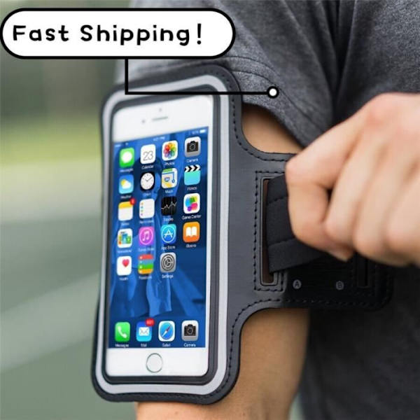 Svart - Armstöd för iPhone 12 Pro Max 11x7 + 5 7 tum, utomhussportfodral för telefon