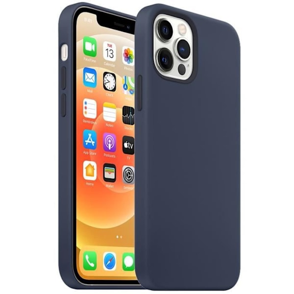 Cover til iPhone 12 Mini - Premium - Stødresistent - Skridsikker - Marineblå - Blød marinblå