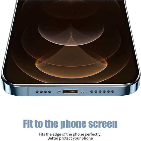 Skydd av hel härdat glas E.F.Connection för iPhone 13 Pro Max - Pack med 3 Transparent med svart kant