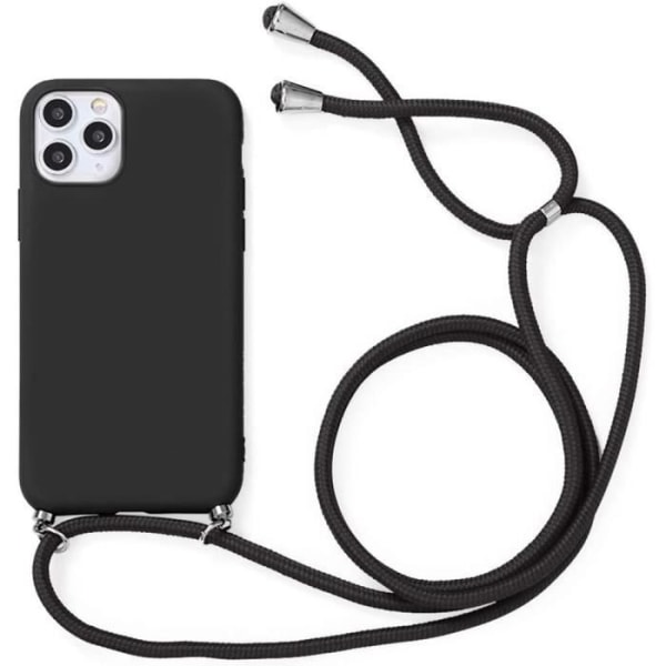 Crossbody-fodral för iPhone 11 Pro Max (6,5 tum) Svart Anti-Rap Stötsäkert Skyddande Silikon Slim Svart