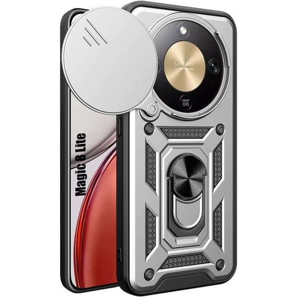 Skyddsfodral för Honor Magic 8 Lite, Förstärkt Skydd med Represistent Kameraskydd - Silver Silver