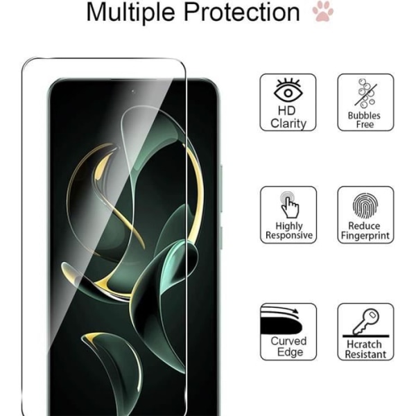 [4 delar] Härdat glas för Xiaomi 13T - 13T Pro - Genomskinligt skärmskydd mot repor