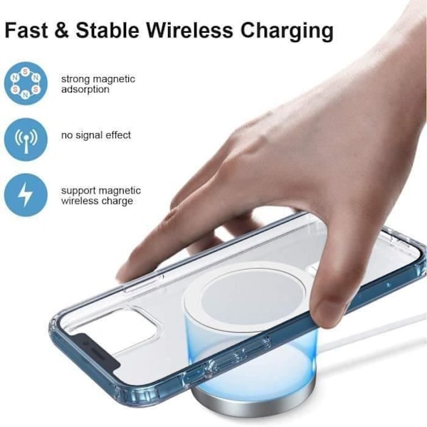 Coque til iPhone 13 - E.F.CONNECTION - Transparent - MagSafe - 2 hærdede glas - Blød Transparent