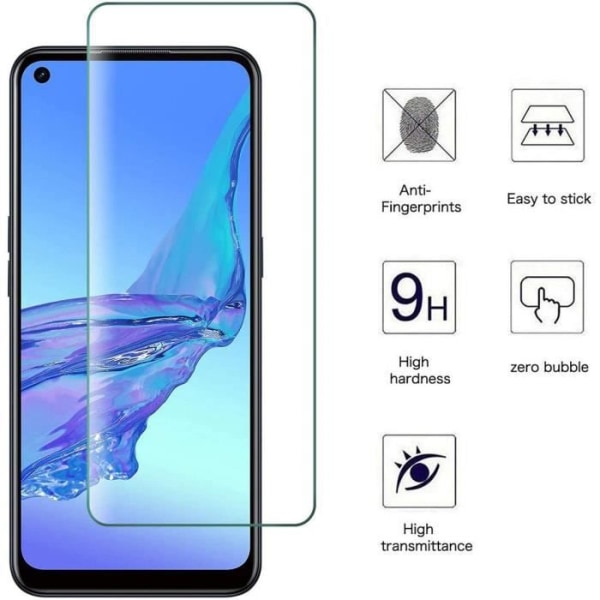 Pakke -3 hærdet glas til OPPO A53S (6,5") sort hærdet glasfilm Sikker beskyttelse Transparent