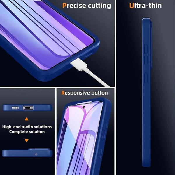 Coque - E.F.CONNECTION - För Xiaomi Redmi Note 13 Pro Plus 5G - Marinblå - Stötsäker - Heltäckande skydd marinblå