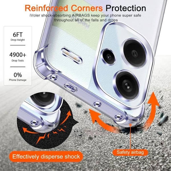 Coque - E.F.CONNECTION - För Xiaomi Redmi Note 13 Pro+ 5G - Silver Ring Stöd - Flexibel - Stötsäker