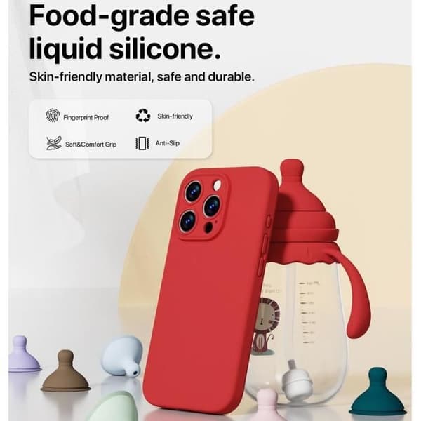 Coque - Röd - för iPhone 16 Pro Max - Stöttålig - Slim - Matt Röd
