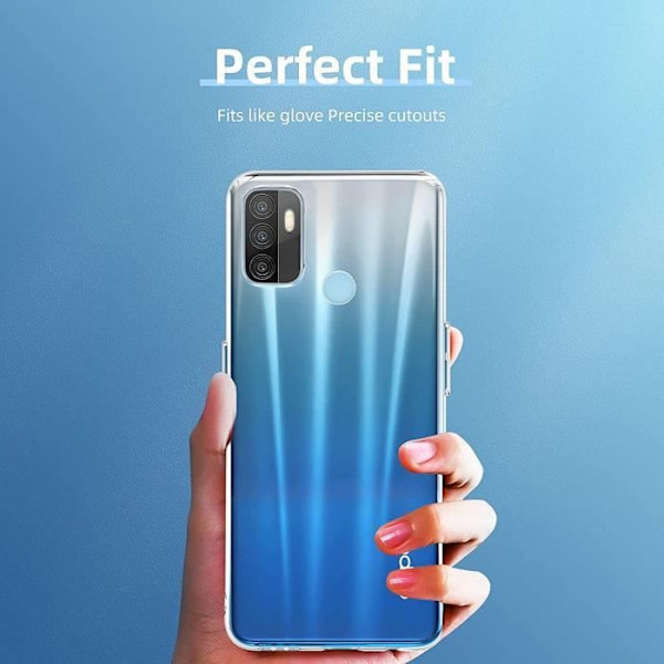 Fodral för OPPO A53S (6,5") + högresistans anti-chock silikon härdat glas Transparent