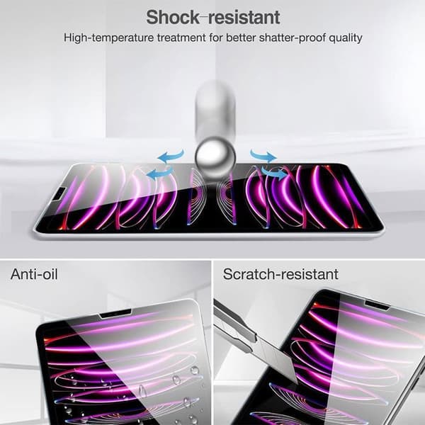 Härdat Glas - E.F.CONNECTION - för iPad Pro 12,9" - Paket med 2 - Hög Hållfasthet - Lätt Installation