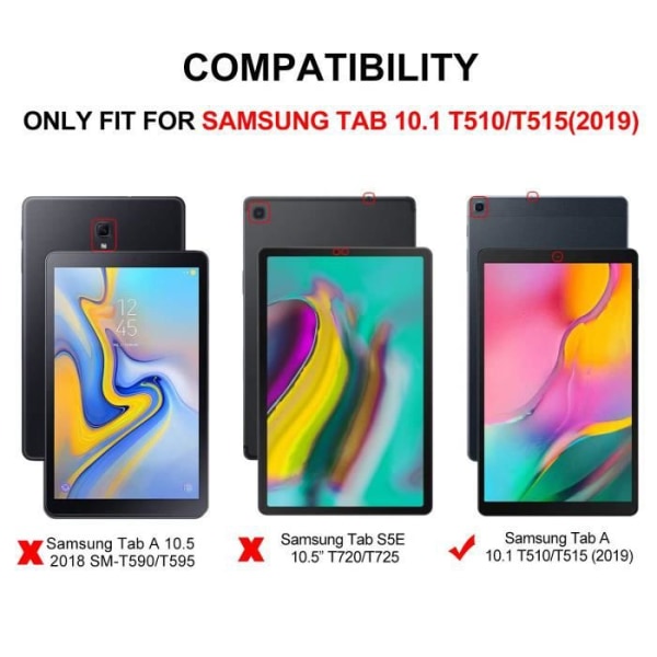 Samsung Galaxy Tab A SM-T510 / T515 10.1 2019 Fodral Lättvikts PU-läder Slim Fodral Skyddsfodral - Svart