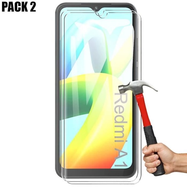 Härdat glas för Redmi A1/A2 Enkel installation Anti-scratch Pack om 2 Transparent