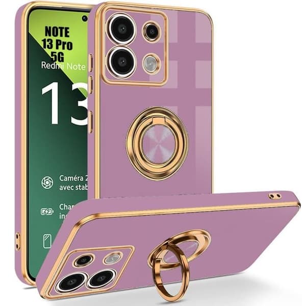 Skyddshud - E.F.CONNECTION - För Xiaomi Redmi Note 13 Pro 5G - Lila silikon - Flexibel - Stötsäker Lila