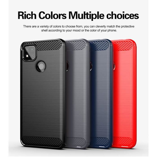 Skyddsfodral - MY - Xiaomi Redmi 9C - Kolfiber - 2 härdat glasfilmer - Svart Svart