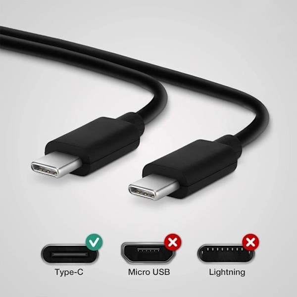 Paket med 3 USB-C till USB-C snabbladdningskabel för Xiaomi 12T Pro 12T 12X 12 Pro 12 Lite - 1M Svart Svart