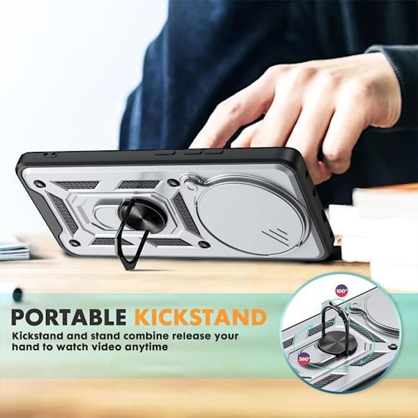 Case + 2 Härdade Glas för Xiaomi Redmi Note 15 Pro Plus 5G - med Kameraskydd - Silver Silver