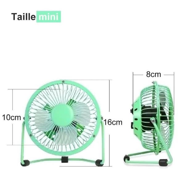 USB-fläkt - Tyst - 360° Svängbar - Grön - Skrivbord - 14cm Diameter Grön