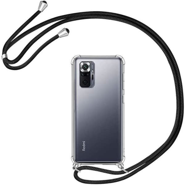 Skydd för Redmi Note 10 Pro 4G - Xiaomi - Fin TPU - Stötsäker - Rep-resistent - Transparent Transparent-svart