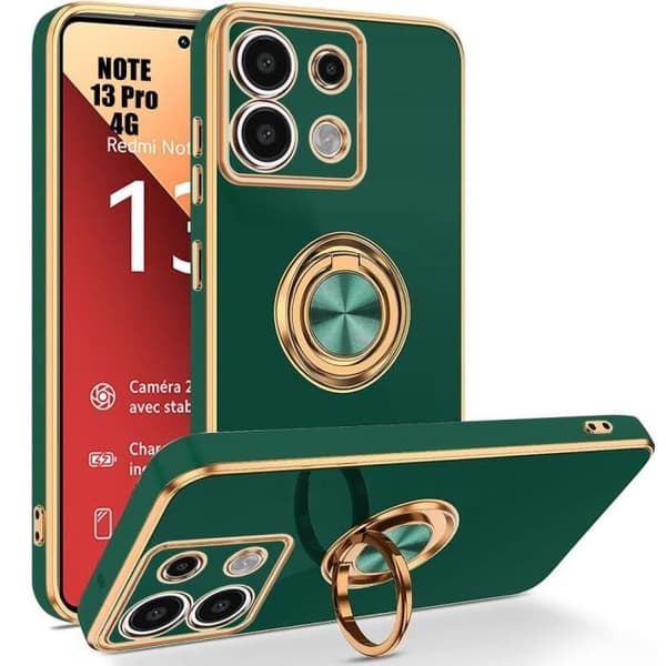 Coque - E.F.CONNECTION - För Xiaomi Redmi Note 13 Pro 4G - Stötskydd - Rotera stödet - Mörkgrön Midnattsgrönt